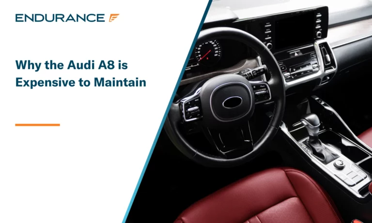 Interior of an Audi A8 with red leather