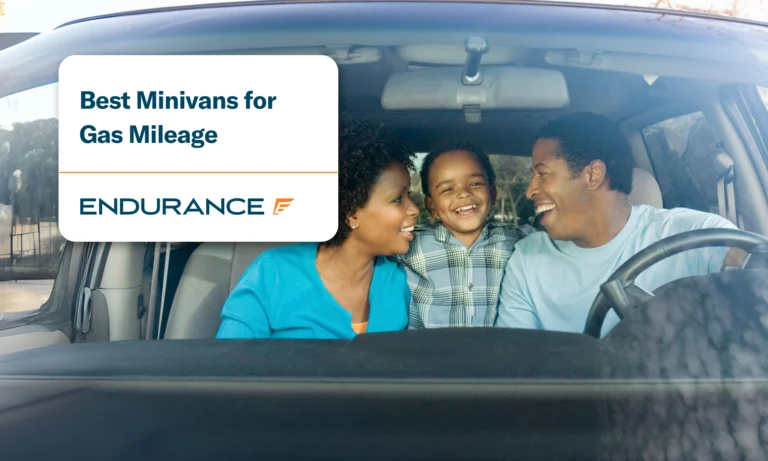 Family Sitting in Minivan