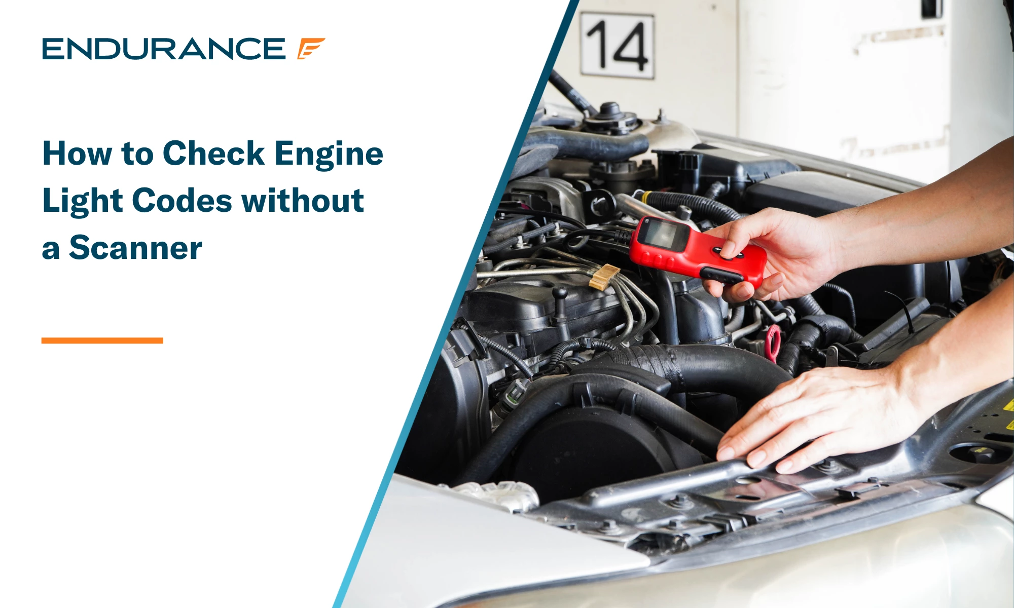 Mechanic is using a diagnostic car code reader for a check engine light
