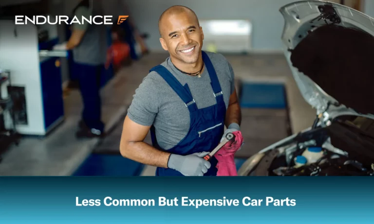 Happy African American car mechanic working in repair shop