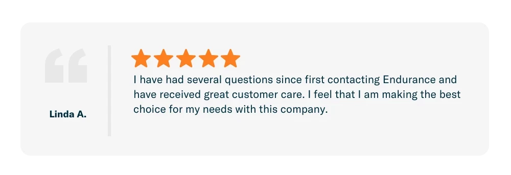 Endurance customer review