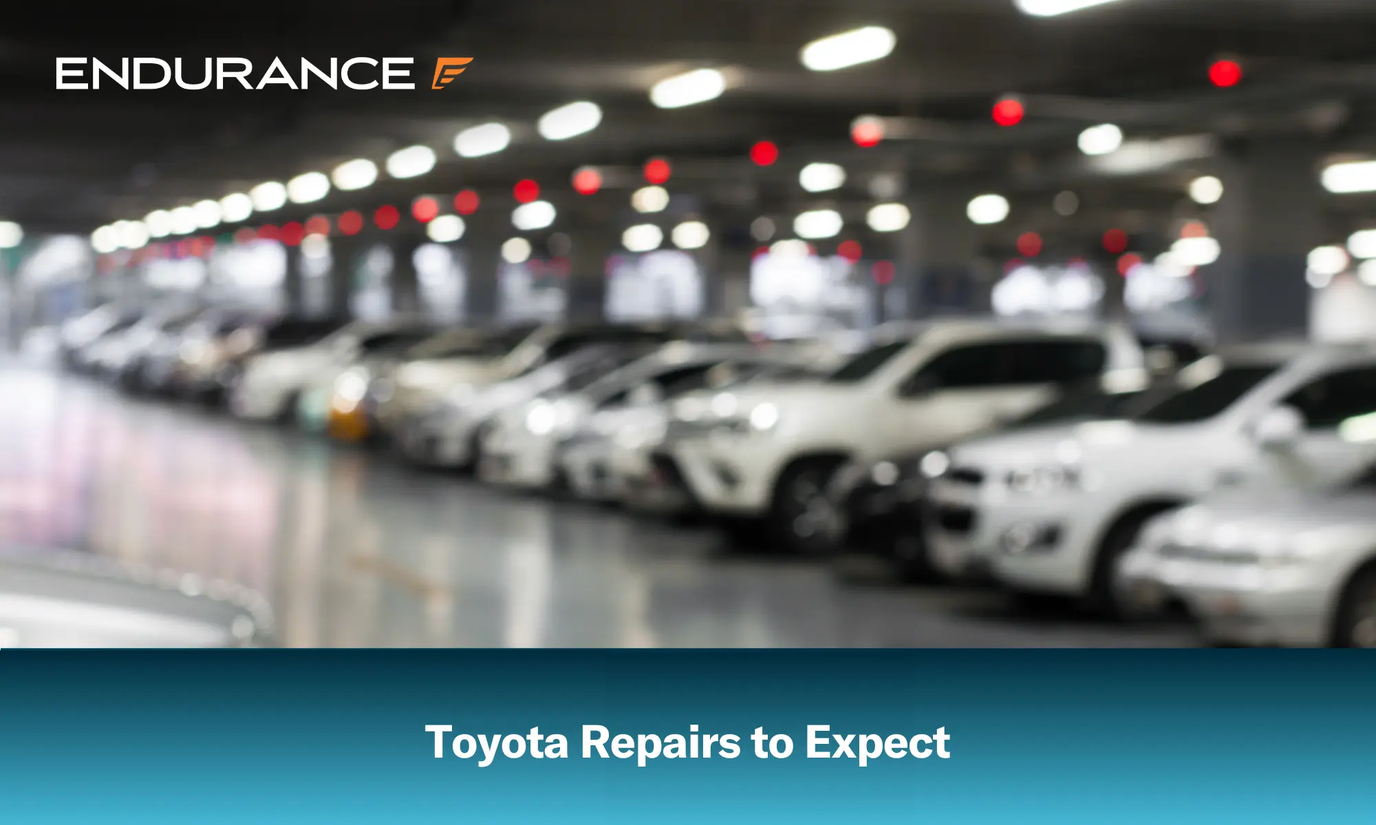 Parking garage with Toyota cars in it